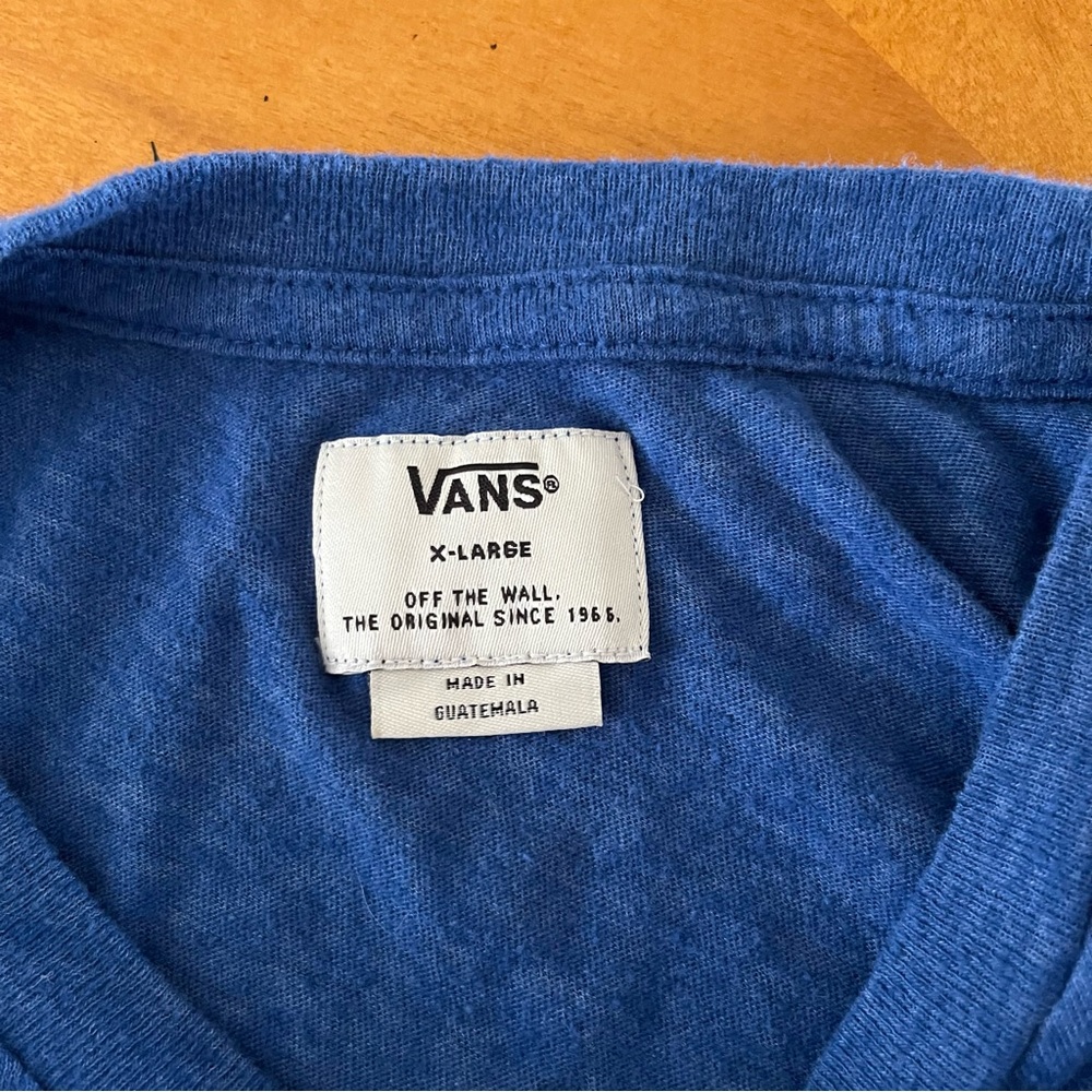 VANS Blue graphic logo T-Shirt Boys size XL - Picture 5 of 5
